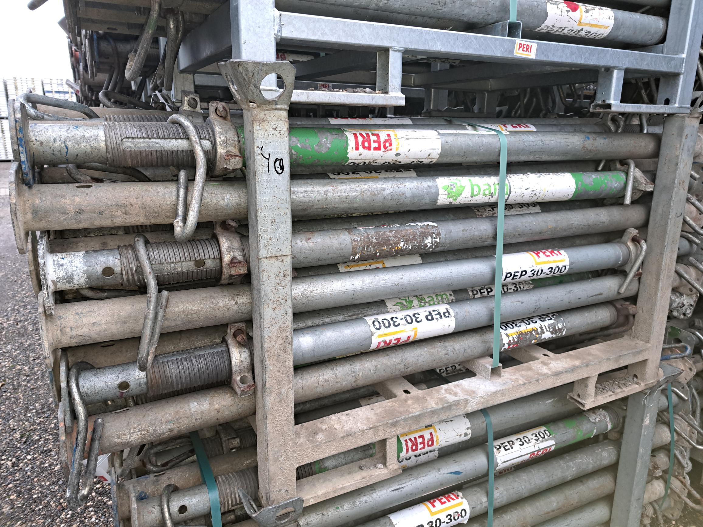 42 Stück Deckenstütze PERI PEP 30-300, verzinkt inkl. PERI Palette RP 80x120-2 verz.